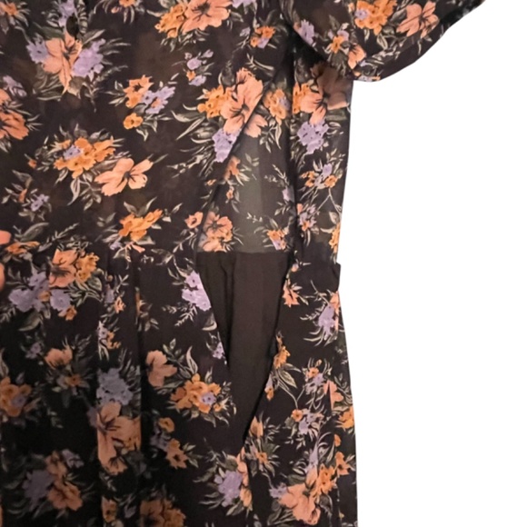 Nasty‎ Gal Daphnea NWT Floral V Neck Short Sleeve Summer Midi Dress Size S - Picture 3 of 8